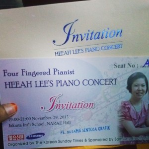 Heeah Lee's Piano Concert Invitation